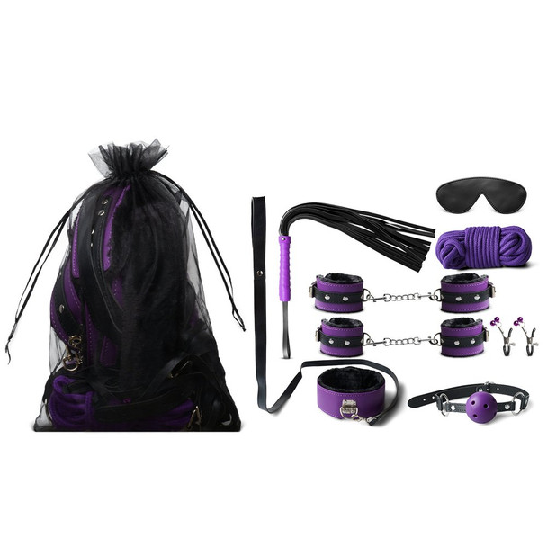 8pcs High Quality Bondage Kit - Purple