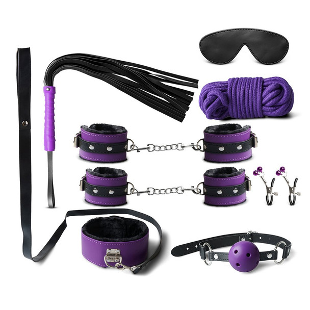 8pcs High Quality Bondage Kit - Purple