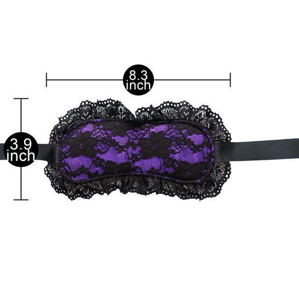 Lace Mask & Wrist Restraint Set - Purple