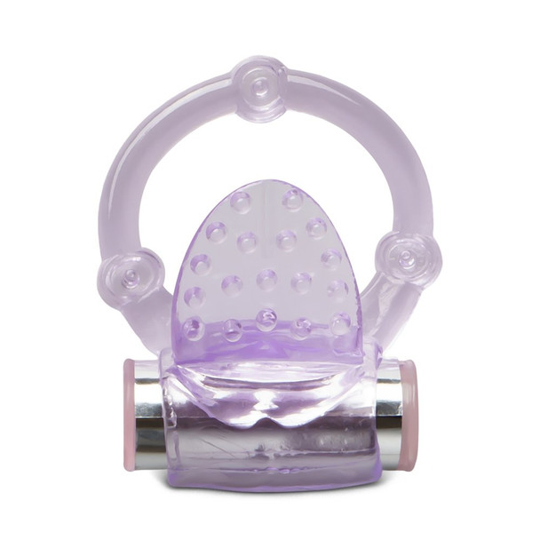 Tongue Vibrating Cock Ring - Purple