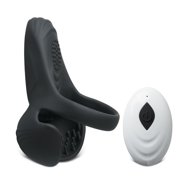 Remote Control Vibrating Cock Ring with Balls Holder