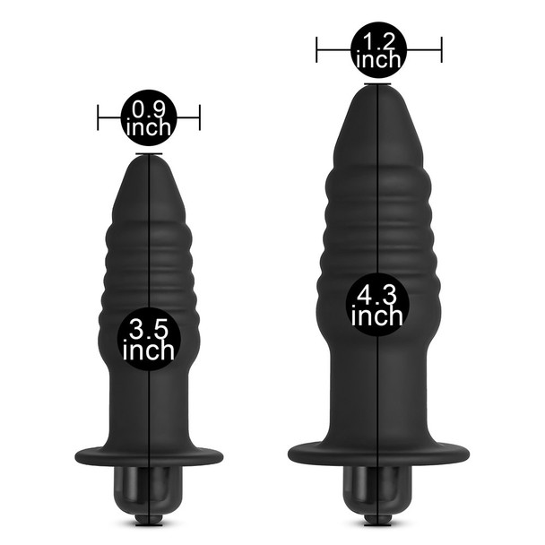 2 PCS Vibrating Silicone Butt Plug