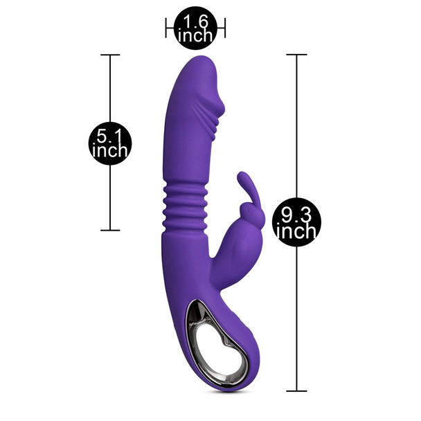 12 Speed Thrusting Rabbit Vibrator with Heating Function - Purple