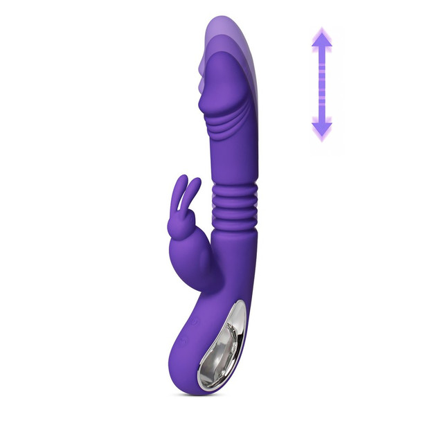 12 Speed Thrusting Rabbit Vibrator with Heating Function - Purple