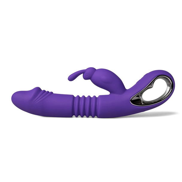 12 Speed Thrusting Rabbit Vibrator with Heating Function - Purple