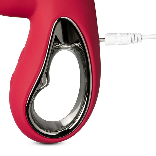 12 Speed Thrusting Rabbit Vibrator with Heating Function - Red