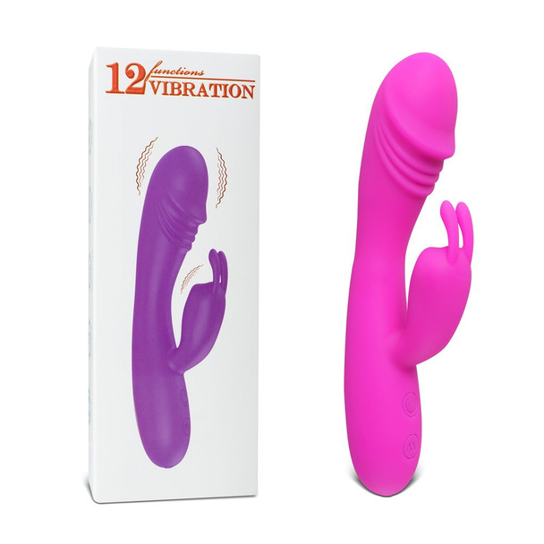 12 Speed Silicone Rabbit Vibrator - Pink