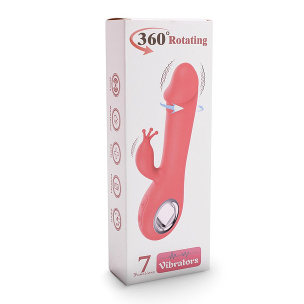 7 Speeds Silicone Penis Shape Vibrator with Rotation & Heating