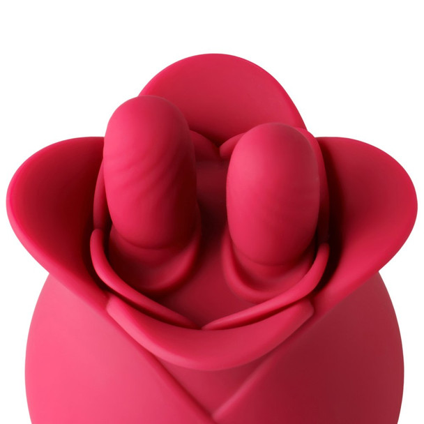 Silicone Clitoral Rose Stimulator with Vibrating Anal Plug