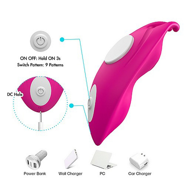 Remote Control 9 Speed Silicone Vibrator for Panties with Magnetic Clip