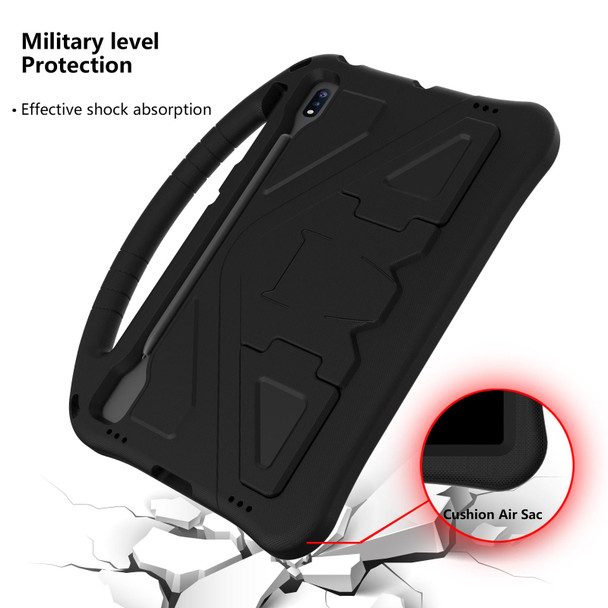 Samsung Galaxy Tab S8+ / Tab S8 Plus / Tab S7 FE / Tab S7+ T970/T975/T976 EVA Flat Anti Falling Protective Case Shell with Holder(Black)