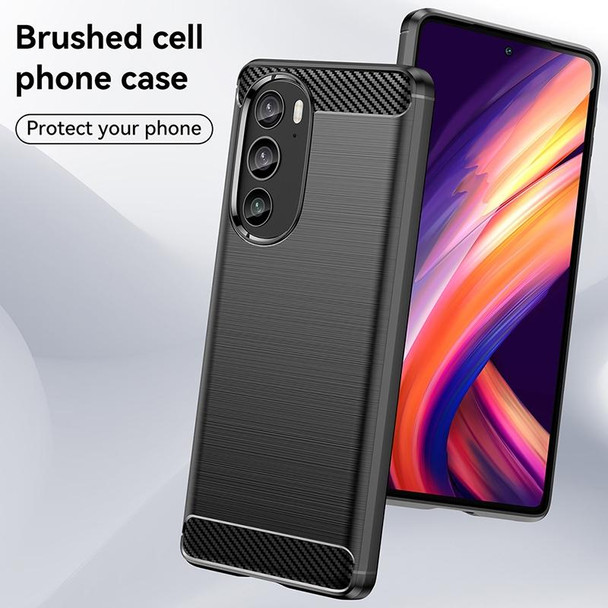 For Motorola Edge 30 Pro Brushed Texture Carbon Fiber TPU Phone Case(Black)