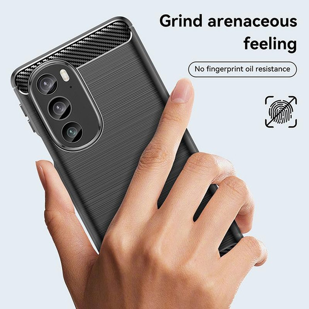 For Motorola Edge 30 Pro Brushed Texture Carbon Fiber TPU Phone Case(Black)