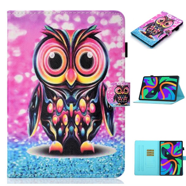 For Lenovo Tab M11/ Xiaoxin Pad 11 2024 Coloured Drawing Stitching Smart Leatherette Tablet Case(Owl)