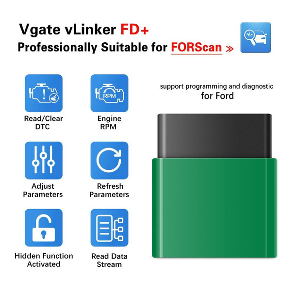 VLINKER FD + V2.2 Bluetooth 4.0 Car OBD Fault Diagnosis Detector