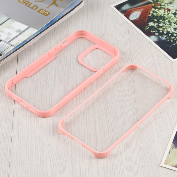 Acrylic + TPU 360 Degrees Full Coverage Shockproof Protective Case - iPhone 13 Pro(Pink)