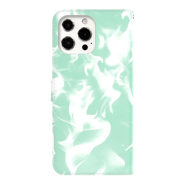 Cloud Fog Pattern Horizontal Flip Leatherette Case with Holder & Card Slot & Wallet - iPhone 13 Pro Max(Mint Green)