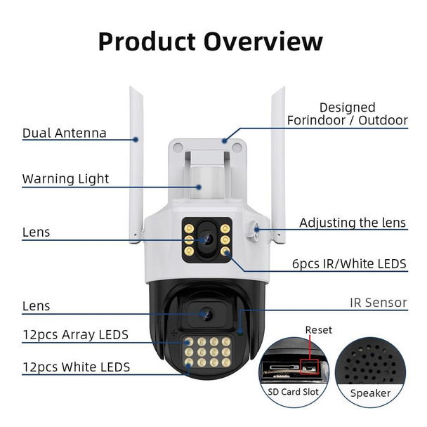 QX86 Motion Tracking Night Vision Smart Camera Supports Voice Intercom, Plug Type:AU Plug(White)