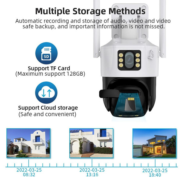 QX86 Motion Tracking Night Vision Smart Camera Supports Voice Intercom, Plug Type:AU Plug(White)