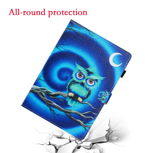 For Lenovo Tab M11/ Xiaoxin Pad 11 2024 Coloured Drawing Stitching Smart Leatherette Tablet Case(Moon Owl)