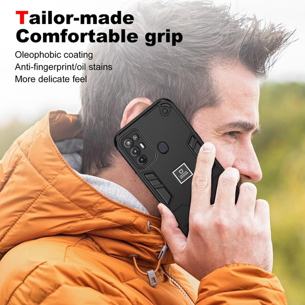 For ZTE Blade A52 2 in 1 Shockproof Phone Case(Black)