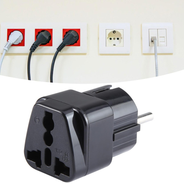 Portable Universal UK Plug to EU Plug Power Socket Travel Adapter with Fuse