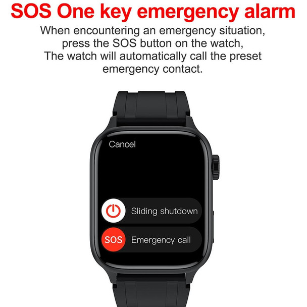 HAMTOD GT33 1.96 inch 4G Smart Call Watch Supports SOS Alarm(Black)