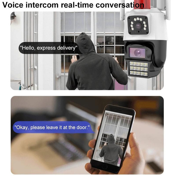 QX87 4MP WiFi Dual Camera Supports Two-way Voice Intercom & Humanoid Detection(UK Plug)