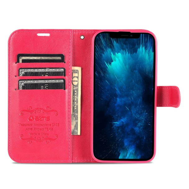 AZNS Sheepskin Texture Horizontal Flip Leatherette Case with Holder & Card Slots & Wallet - iPhone 13 Pro Max(Red)