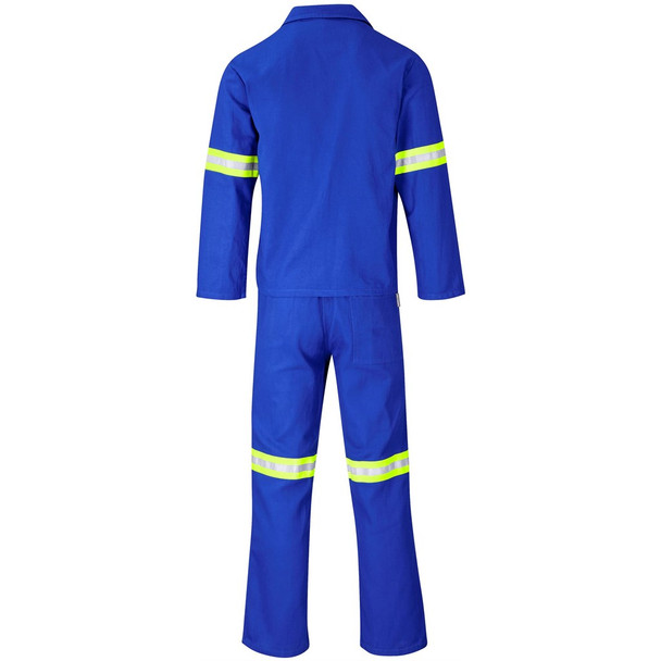 Technician 100% Cotton Conti Suit - Reflective Arms & Legs - Yellow Tape