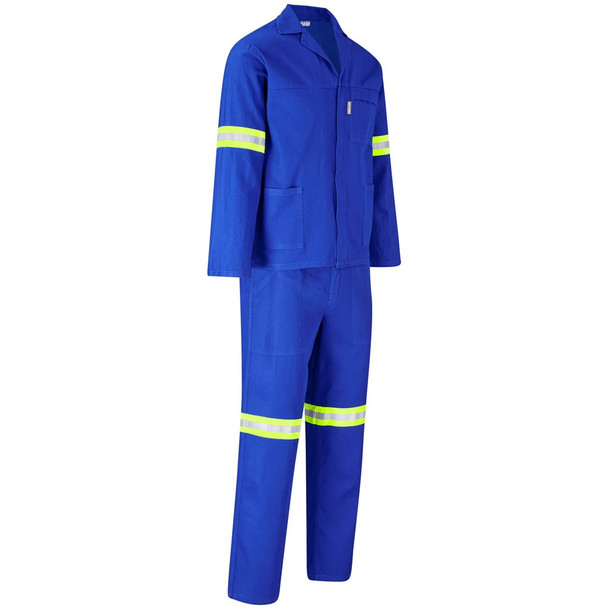 Technician 100% Cotton Conti Suit - Reflective Arms & Legs - Yellow Tape