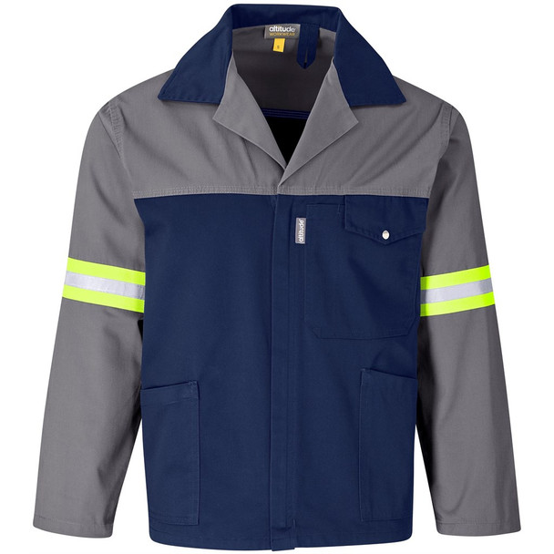 Site Premium Two-Tone Polycotton Jacket - Reflective Arms & Back - Yellow Tape