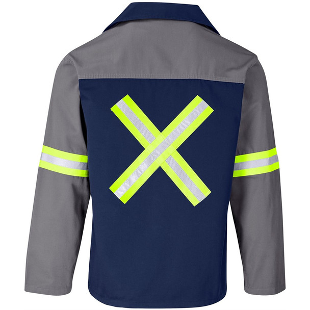 Site Premium Two-Tone Polycotton Jacket - Reflective Arms & Back - Yellow Tape