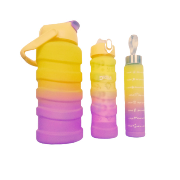 3 Piece Gradient Colour Water Bottles