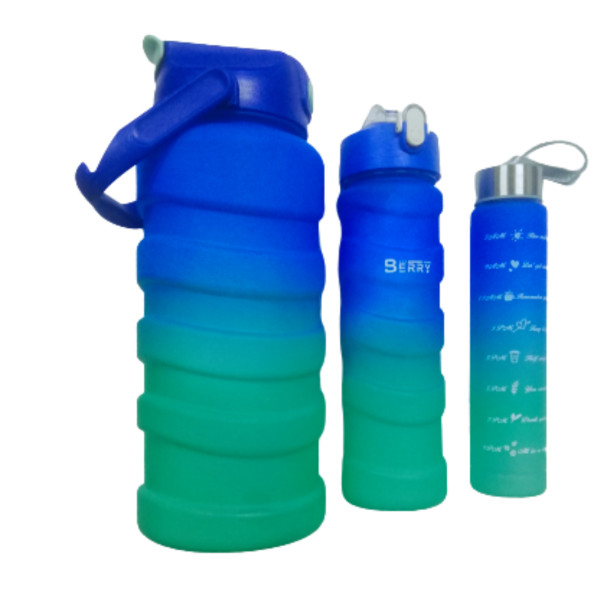 3 Piece Gradient Colour Water Bottles