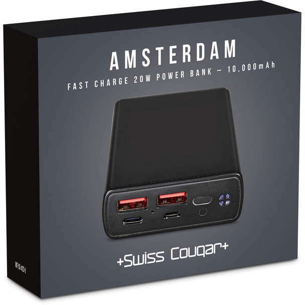 Swiss Cougar Amsterdam Fast Charge 20W Power Bank – 10 000mAh