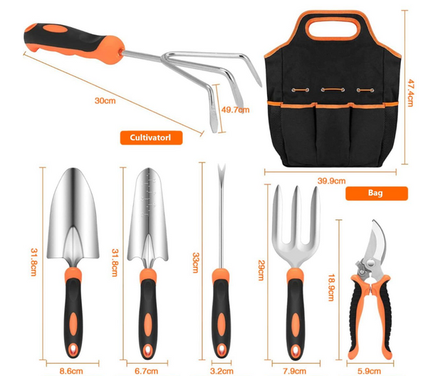 7-Pieces Heavy-Duty Gardening Tool Set