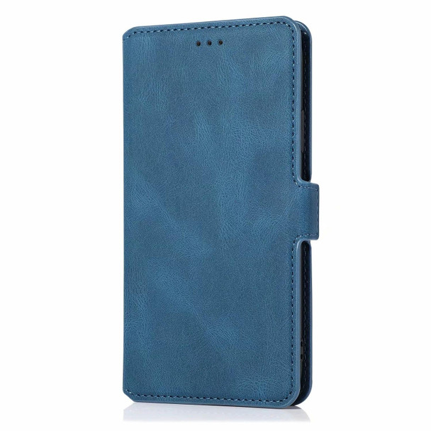 Retro Magnetic Closing Clasp Horizontal Flip Leather Case with Holder & Card Slots & Photo Frame & Wallet - iPhone 13 Pro(Navy Blue)