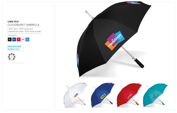 Cloudburst Auto-Open Umbrella