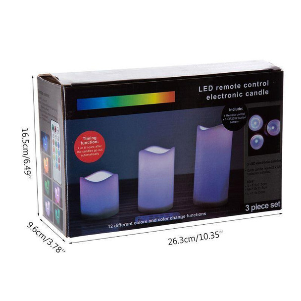 Flameless LED Pillar Candle -3 Piece