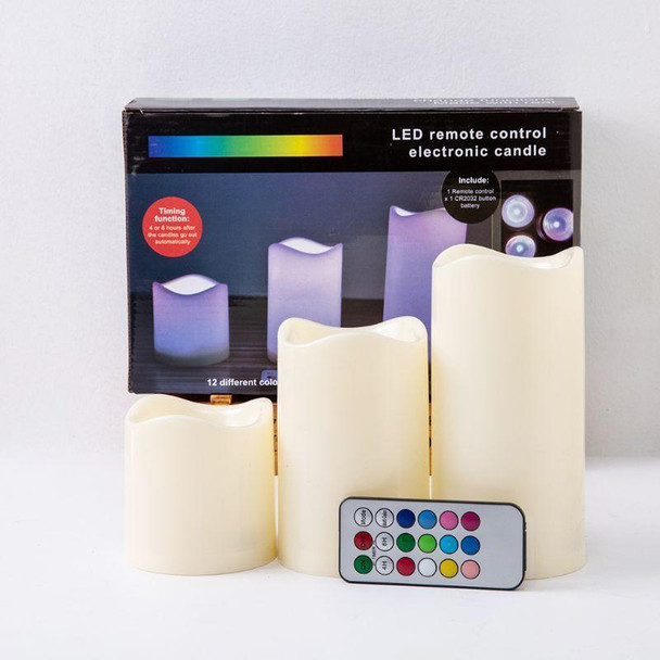 Flameless LED Pillar Candle -3 Piece