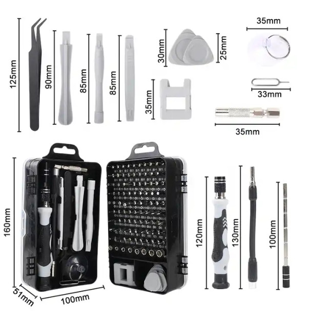 115 In 1 Mobile Phone Magnetic Ratchet Precision Screwdriver Set