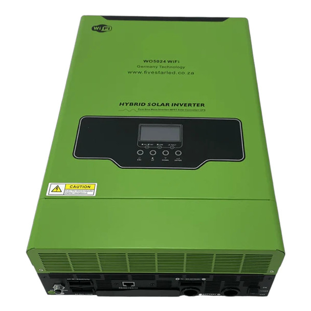 FiveStar 5KVA 4KW 24v WiFi Pure Sine MPPT Hybrid Solar Inverter