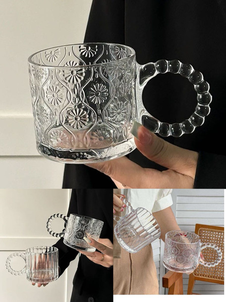 6 Piece Elegant Glass Mugs