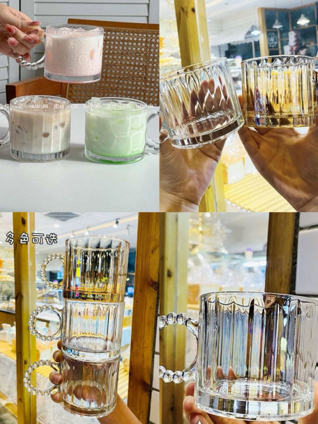6 Piece Elegant Glass Mugs