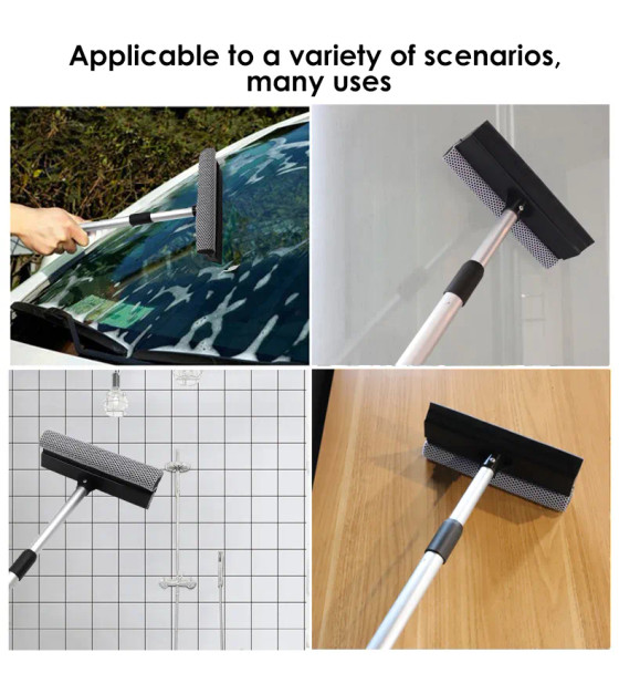 Extendable Window Squeegee Cleaner with Sponge