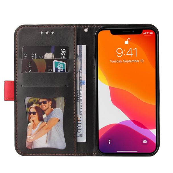 Business Stitching-Color Horizontal Flip PU Leatherette Case with Holder & Card Slots & Photo Frame - iPhone 13 Pro Max (Red)