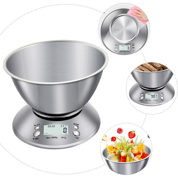 Digital Kitchen Scale With Bowl