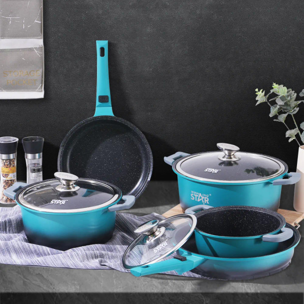 6-Piece Die-Cast Aluminum Alloy Non-Stick Pan Cookware Set