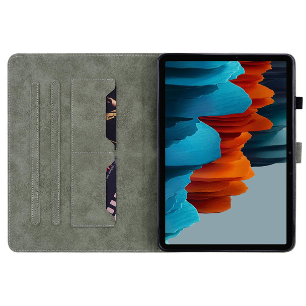 Samsung Galaxy Tab S7/Tab S8 Tiger Pattern PU Tablet Case(Purple) - Open Box (Grade A)